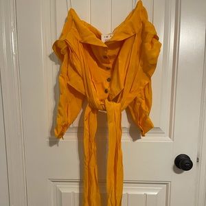 ZARA Yellow Off Shoulder Top